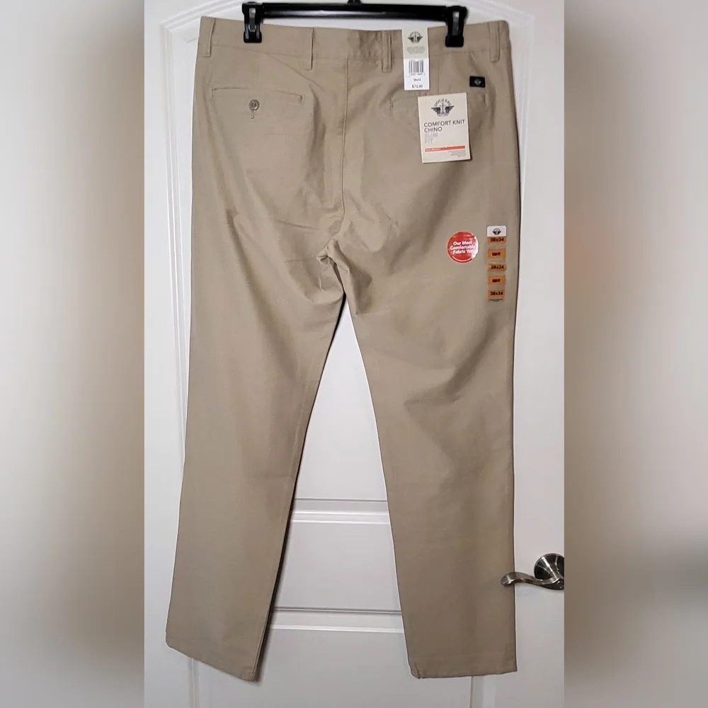DOCKERS Comfort Knit Slim Fit Chinos | Tan | 38 x 34    (NWT) - Picture 5 of 12